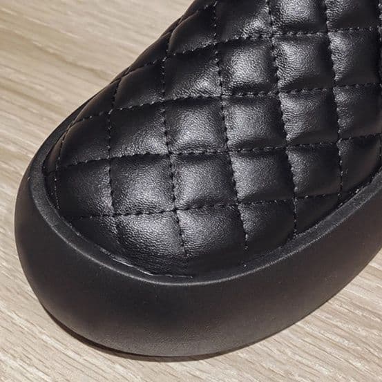フラットシューズ キルティング厚底スリッポン