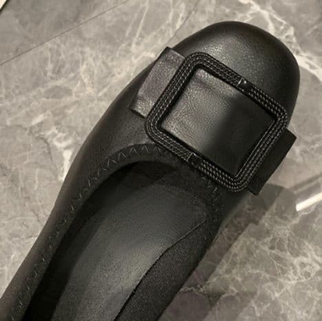 フラットシューズ 上品な飾り付き軽量ウェッジパンプス