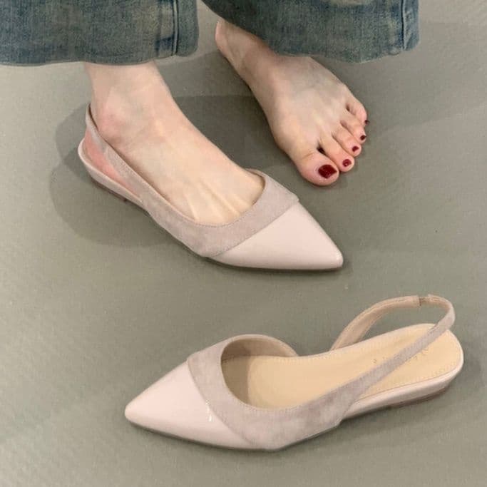 フラットシューズ  バックストラップパンプス