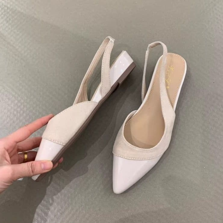 フラットシューズ  バックストラップパンプス