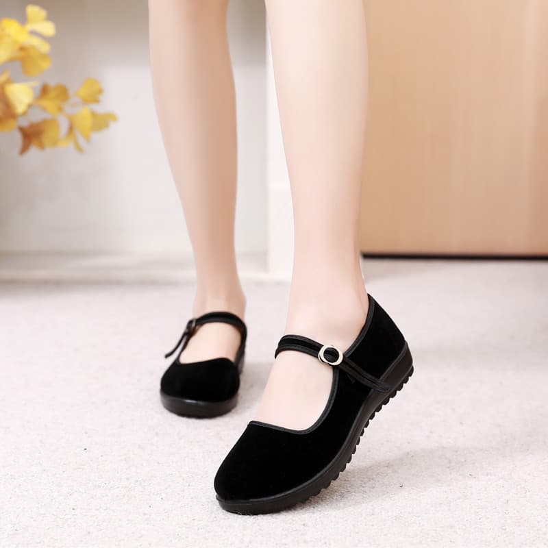 フラットシューズ クラシックストラップシューズ